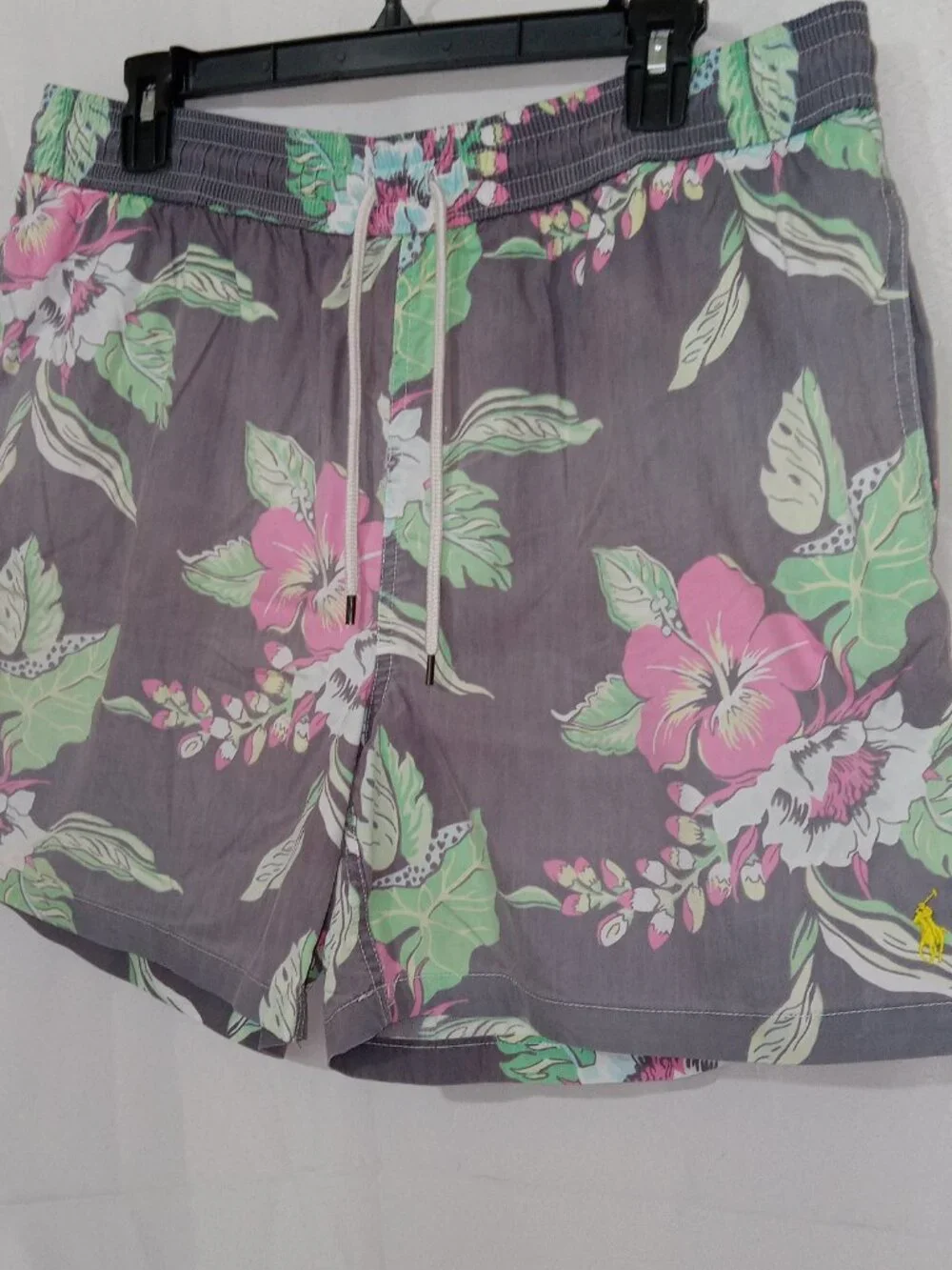 Polo Ralph Lauren Mens XL Floral Hawaiian Swim Trunks Tropical Shorts Faded